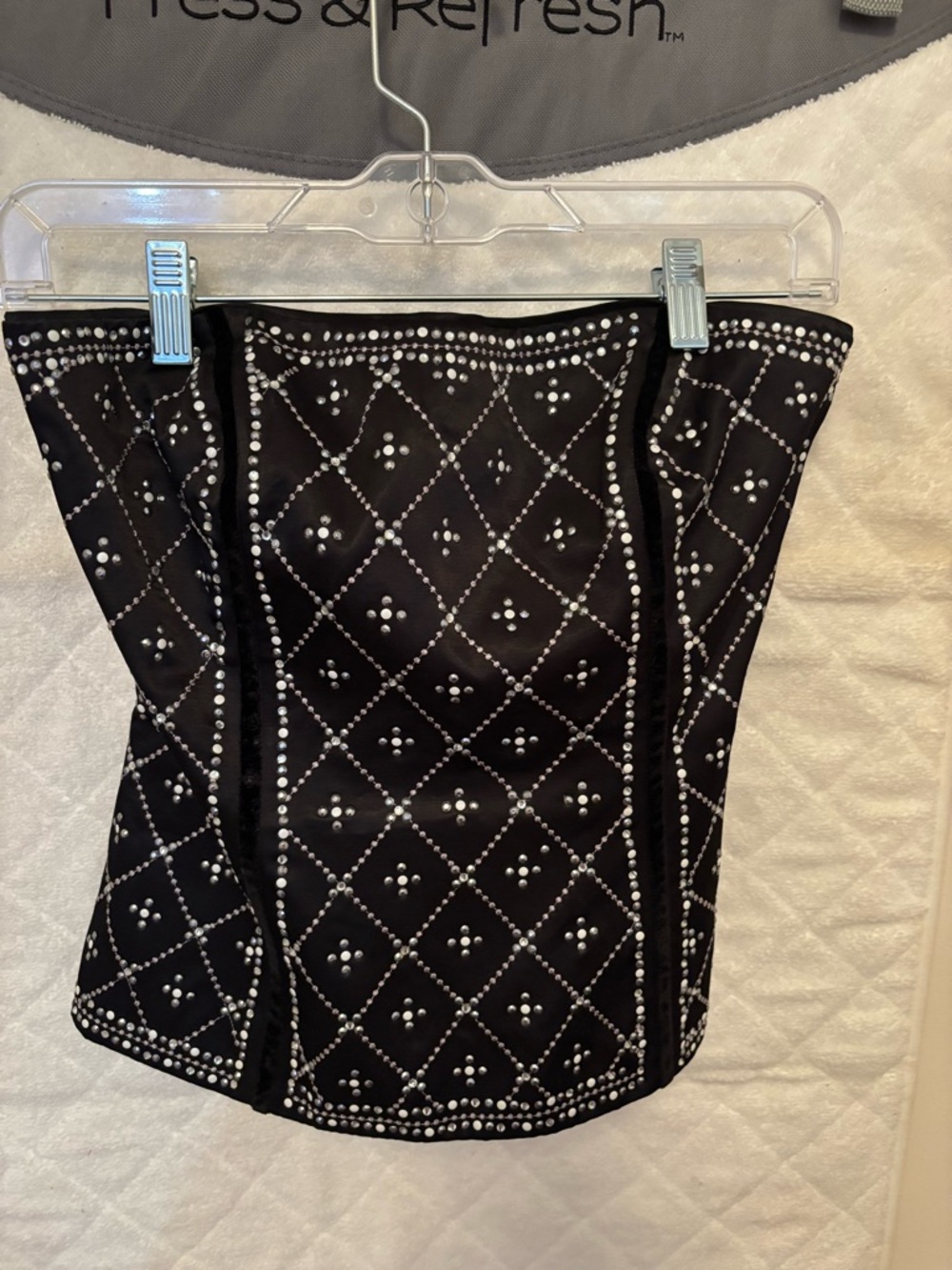 White House Black Market Bustier Size 2. 
Black with crystals. Like New